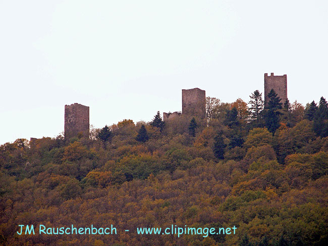 les trois chateaux au dessus de eguisheim.alsace.jpg