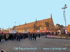 manifestation en fevrier 2009,strasbourg,ancienne douane