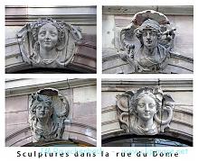 sculptures rue du dome,strasbourg