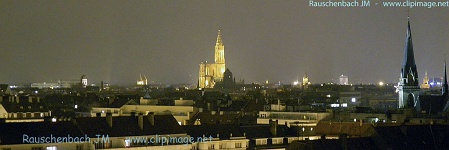 cathedrale,strasbourg,nuit,panoramique